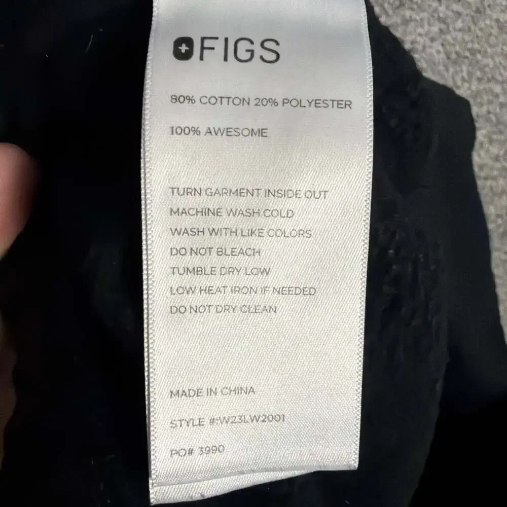 Figs Men's Size Medium Black Fleece Sweatpants